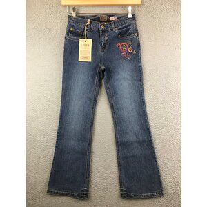 New‎ The Childrens Place Girls Flare Floral Jeans 12 Adjustable Waist